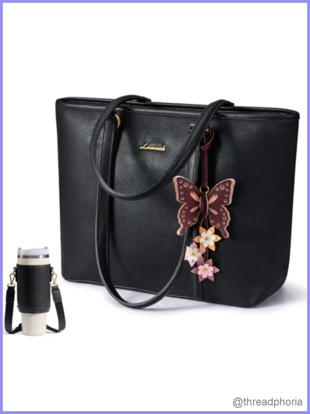 Faux Leather Tote Bag Satchel Purse with Detachable Crossbody Strap and Water
